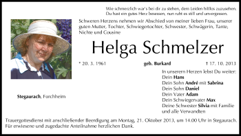 Anzeige von Helga Schmelzer von MGO