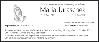 Anzeige von Maria Juraschek von MGO
