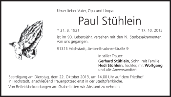 Anzeige von Paul Stühlein von MGO