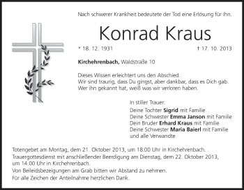 Anzeige von Konrad Kraus von MGO