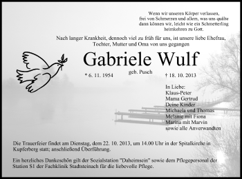 Anzeige von Gabriele Wulf von MGO