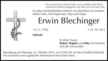 Anzeige von Erwin Blechinger von MGO