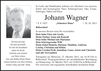 Anzeige von Johann Wagner von MGO