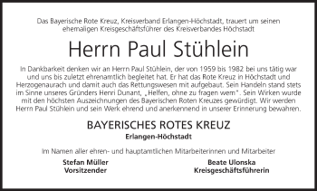 Anzeige von Paul Stühlein von MGO
