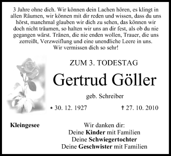 Anzeige von Gertrud Göller von MGO