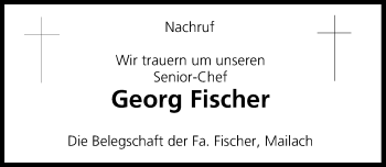 Anzeige von Georg Fischer von MGO