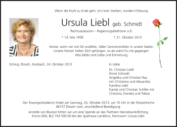 Anzeige von Ursula Liebl von MGO