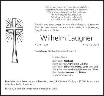 Anzeige von Wilhelm Laugner von MGO