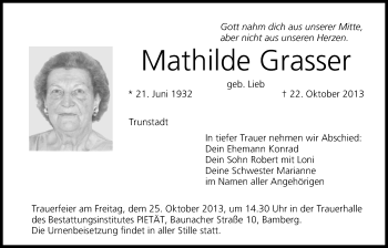 Anzeige von Mathilde Grasser von MGO