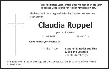 Anzeige von Claudia Roppel von MGO