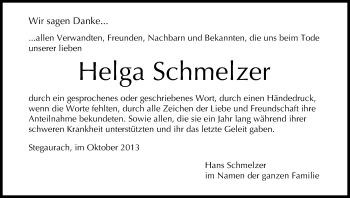 Anzeige von Helga Schmelzer von MGO
