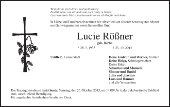 Anzeige von Lucie Rößner von MGO