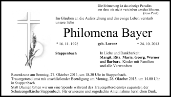 Anzeige von Philomena Bayer von MGO