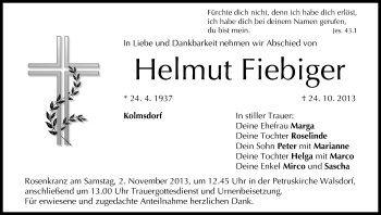 Anzeige von Helmut Fiebiger von MGO