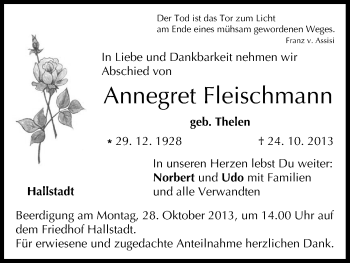 Anzeige von Annegret Fleischmann von MGO