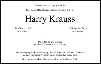 Anzeige von Harry Krauss von MGO