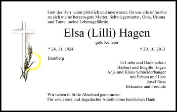 Anzeige von Elsa Hagen von MGO