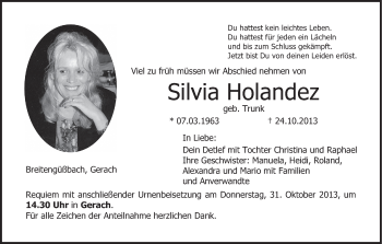 Anzeige von Silvia Holandez von MGO