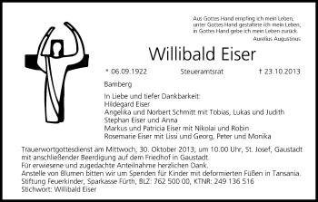 Anzeige von Willibald Eiser von MGO