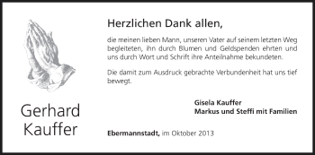 Anzeige von Gerhard Kauffer von MGO
