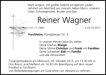 Anzeige von Reiner Wagner von MGO