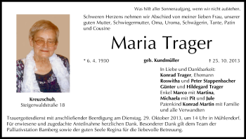 Anzeige von Maria Trager von MGO