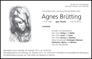 Anzeige von Agnes Brütting von MGO