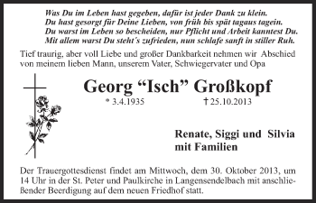 Anzeige von Georg Großkopf von MGO