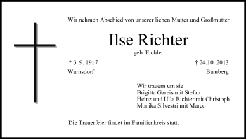 Anzeige von Ilse Richter von MGO