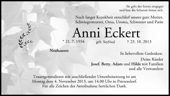 Anzeige von Anni Eckert von MGO