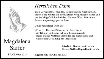 Anzeige von Magdalena Saffer von MGO