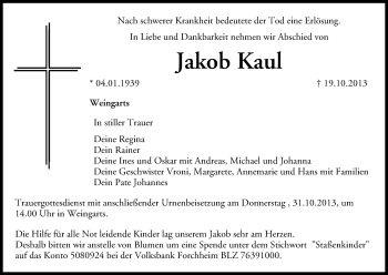 Anzeige von Jakob Kaul von MGO