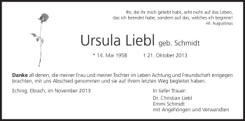 Anzeige von Ursula Liebl von MGO