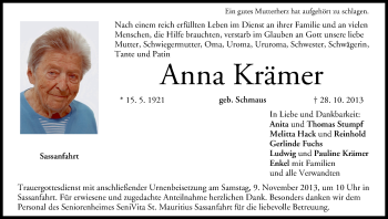 Anzeige von Anna Krämer von MGO