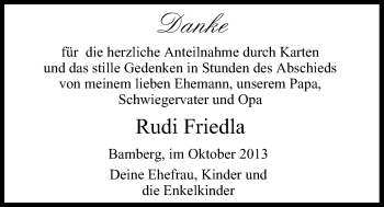 Anzeige von Rudi Friedla von MGO