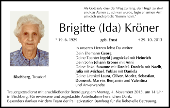 Anzeige von Brigitte Kröner von MGO