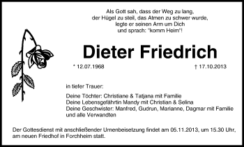 Anzeige von Dieter Friedrich von MGO