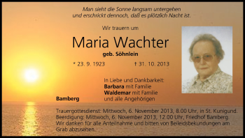 Anzeige von Maria Wachter von MGO
