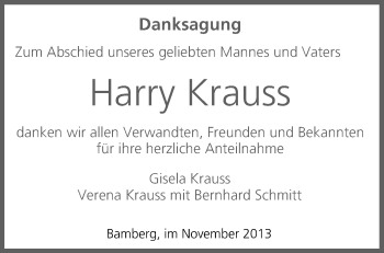 Anzeige von Harry Krauss von MGO