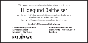 Anzeige von Hildegund Baltheiser von MGO