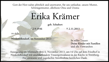 Anzeige von Erika Krämer von MGO