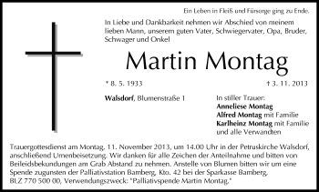 Anzeige von Martin Montag von MGO