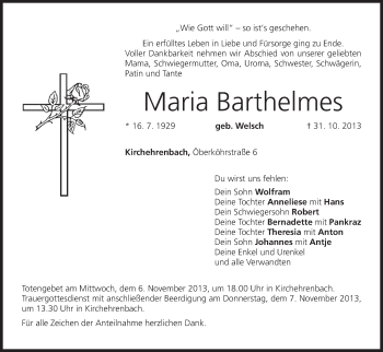 Anzeige von Maria Barthelmes von MGO