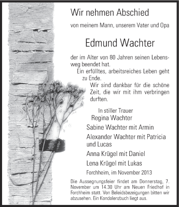 Anzeige von Edmund Wachter von MGO