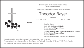 Anzeige von Theodor Bayer von MGO
