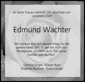 Anzeige von Edmund Wachter von MGO