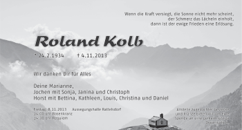 Anzeige von Roland Kolb von MGO