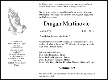 Anzeige von Dragan Martinovic von MGO