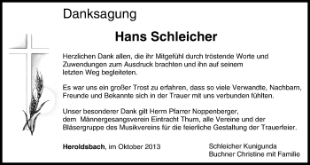 Anzeige von Hans Schleicher von MGO