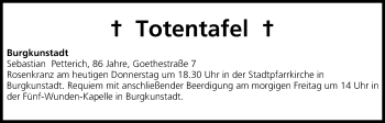 Anzeige von Totentafel vom 07.11.2013 von MGO